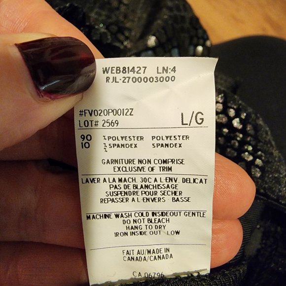 Tristan black camisole, Large - Picture 3 of 4